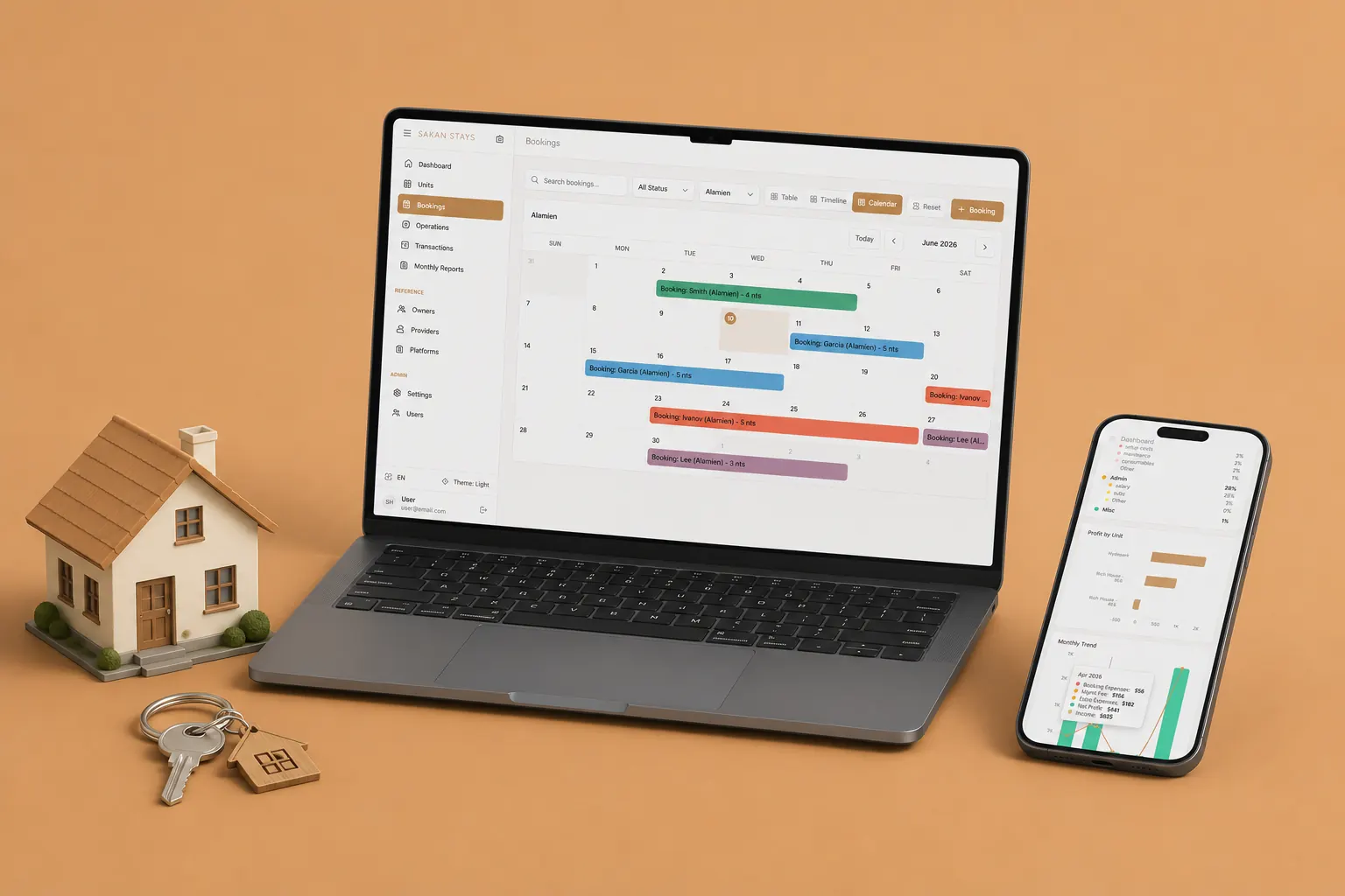 Property Management Portal for Short-Term Rentals interface